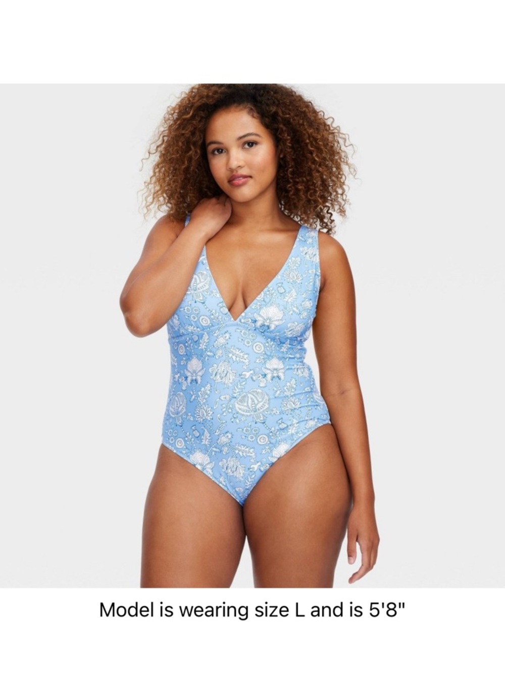 Roller Rabbit x Target Women’s Floral Vines Empire Waist One Piece Swimsuit Blue - Picture 10 of 12